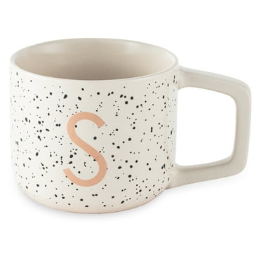 Thyme & Table Stoneware Monogram S Mug, White Speckled