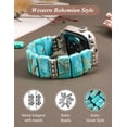 thumbnail image 5 of Wearlizer Natural Stone Bracelet Compatible with Apple Watch Band 41/40/38/42/44/45/46/49mm Women, Handmade Elastic Solo Loop Beaded Western Strap for iWatch Series 10 9 8 7 6 5 4 3 SE/Ultra, 5 of 6
