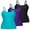 Bla&Pur&Blu, variant on Charmo Womens 3-packs Cotton Scoop Neck Tank Tops Adjustable Spaghetti Strap Undershirts with Shelf Bra