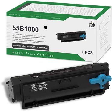 55B1000 Black Toner Cartridge(1-Pack) - Ncla55B1000 High Yield Toner Cartridge Replacement for Lexmark MS331dn, MS431dn, MS431dw, MX331adn, MX431adn, MX431adw, MX432adwe Printer