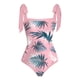 thumbnail image 4 of MKLEKYY Trajes De Baño Mujer 2 Piezas Women 1 Piece Swimwear+1 Piece Cover Up Two Piece Vintage Print Swimsuit Monokini Bikini 2 Piece Swimsuits Two Piece Tankini Set 1594, 4 of 4