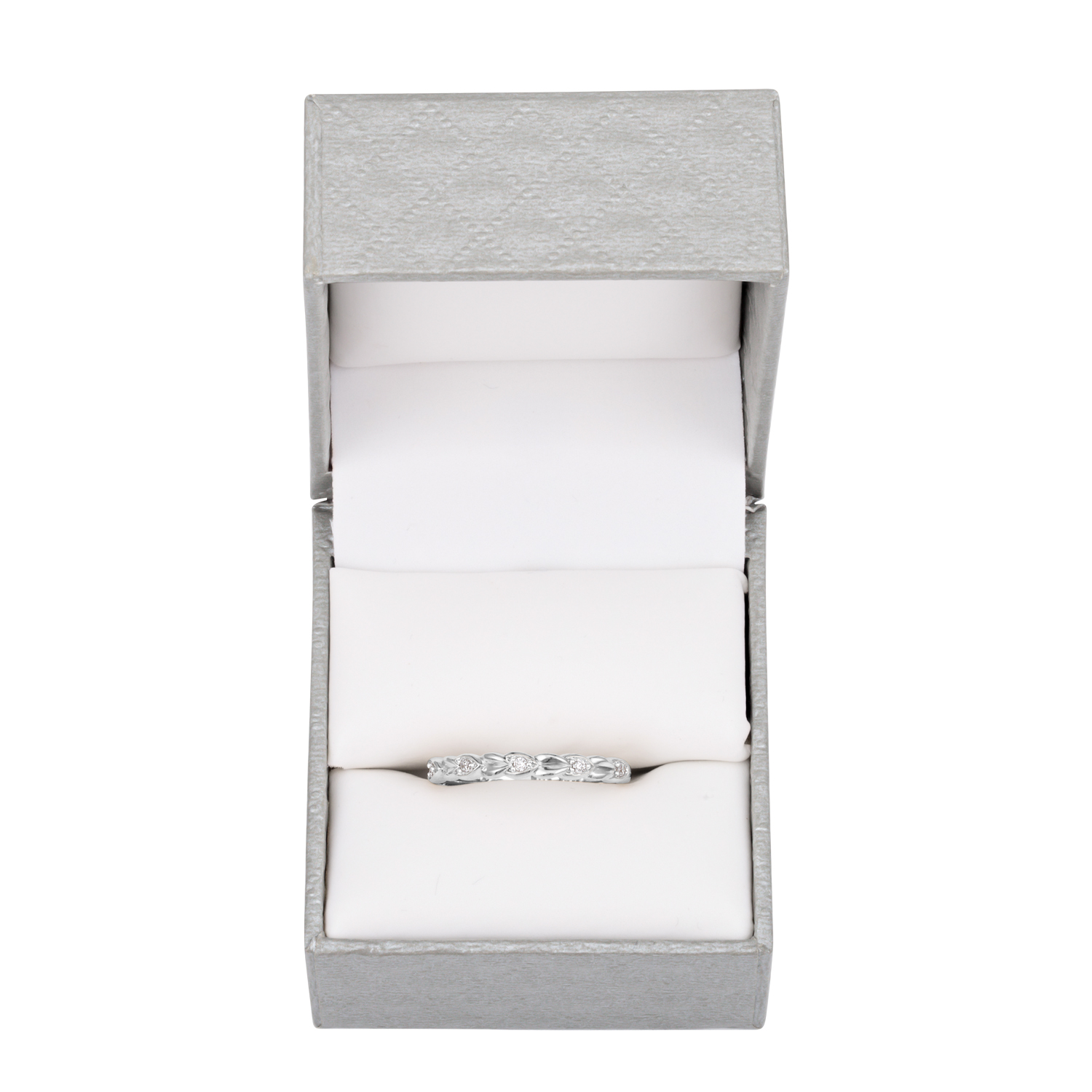 Sterling Silver and Genuine Diamond Accent Stackable Heart Ring