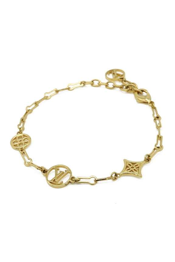 Pre-Owned LOUIS VUITTON Forever Young LV Circle Monogram Flower Bracelet GP Gold M69584