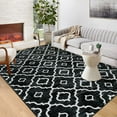 thumbnail image 2 of Aoile 4x6 Area Rug, Moroccan Vintage Washable Rug, Non-Slip & Non-Shedding Print Floor Carpet for Room, Black, 2 of 10