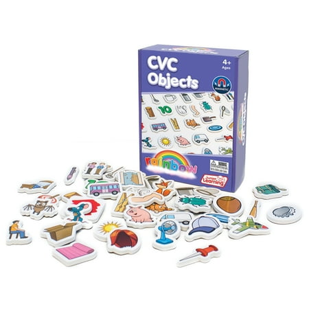 UPC: 0850010476407 | Junior Learning Rainbow CVC Objects Magnetic Foam Set 40 Pieces Ages 4-5 Phonics Pre K-K