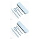 thumbnail image 1 of Toystoory Juego de vajilla de paja de trigo Juego de cubiertos lavables Vajilla navideña Azul Azul 2Conjunto, 1 of 6