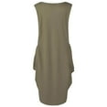 thumbnail image 3 of Robe Sans Manches Liquidation Femmes Été Sans Manches Ample Imprimé Poche Col Rond Décontracté Mi-Mollet Robe Vert Armée TG, 3 of 4