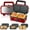 Red, variant on 3 in 1 Sandwich Maker, 1200W Waffle Maker, Panini Press Grill, With 5-gear Temperature Control and Removable Plates ,Nonstick Surface, Black