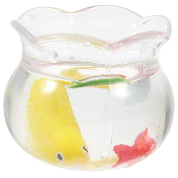BESTYASH fake fish tank Miniature Fish Tank PVC for Home Office Decor Micro Scene Decor 1Pcs