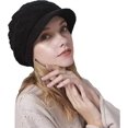 thumbnail image 1 of Gorro ZHAOCHENG de Lana de Punto para Mujer de Invierno Negro, 1 of 5