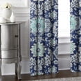thumbnail image 3 of 6ix Tailors  50 x 132 in. Osha Pole Top Drapery Panel Pair, Blue & Aqua, 3 of 5