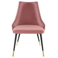 thumbnail image 6 of Side Dining Chair, Set of 2, Velvet, Pink, Modern Contemporary Urban Design, Kitchen Room Cafe Bistro Restaurant Hospitality, 6 of 7