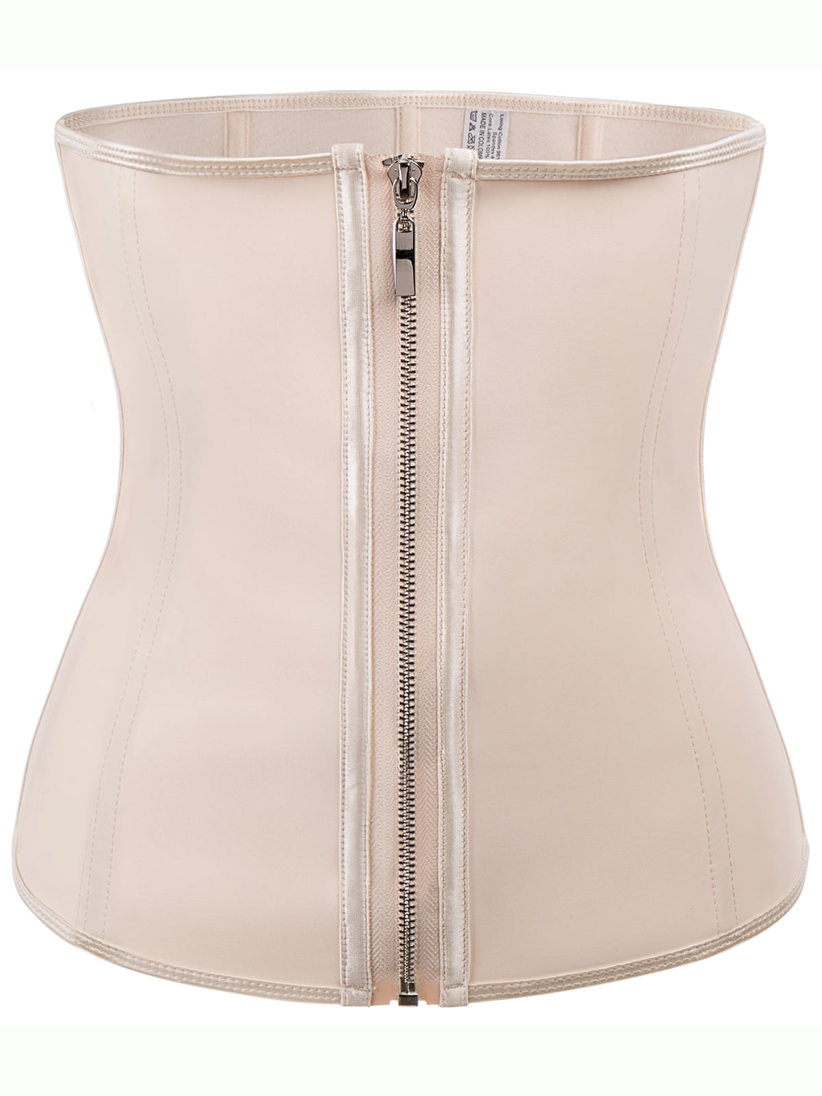 MISS MOLY Latex Waist Trainer Zipper Shapewear Firm Tummy Control Body