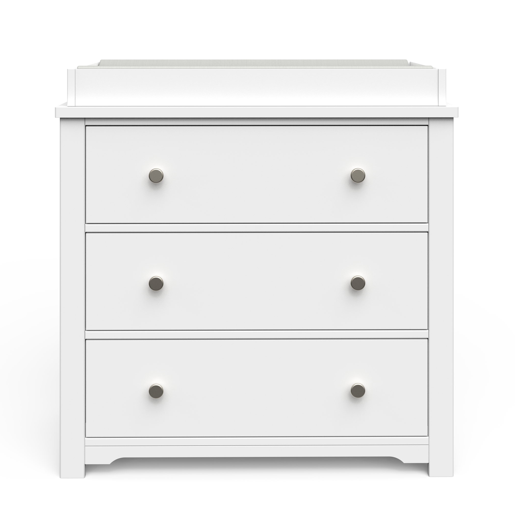 Forever Eclectic Harmony 3-Drawer Dresser with Table Topper Kit, Matte White