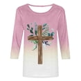 thumbnail image 4 of YanHoo 3/4 Sleeve Easter Tops for Women Easter Shirts for Women,2024 Women's Fashion Tees Casual Crewneck 3/4 Sleeve Loose Cute T Shirt Ladies Top, 4 of 5