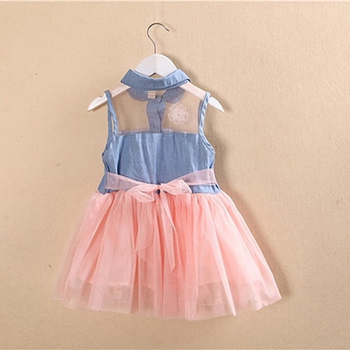 YMH Baby Kid Girls Summer Fashion Sweet Flower Bow Sleeveless Tutu Princess Dress