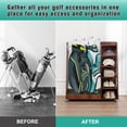 thumbnail image 2 of HUJHKIO Golf Bag Storage Organizer for Garage, Premium Wooden Golf Bags Rack with Wheels, Easy Assemble Golf Club Stand/Holder Suitable for Garage Home Simulator and Office, Brown, 2 of 7