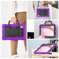 thumbnail image 6 of Case for Lenovo Tab M9 9.0 inch 2023 Released TB-310FU, 360 Rotating Stand Handle Pencil Holder Shoulder Strap Heavy Duty Shockproof Cover, Purple, 6 of 7