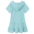 thumbnail image 4 of XXWXYD Girls Hooded Terr𝗒 Cover Up Swimsuit Zipper Swim Dress Short Sleeve Ruffl𝖾 Beach Pool Summer Quick Dry Bathing Suit Swimwear, 4 of 4