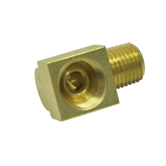 JMF Company 1/2 in. Flare X 3/8 in. D MPT Yellow Brass Inverted Elbow
