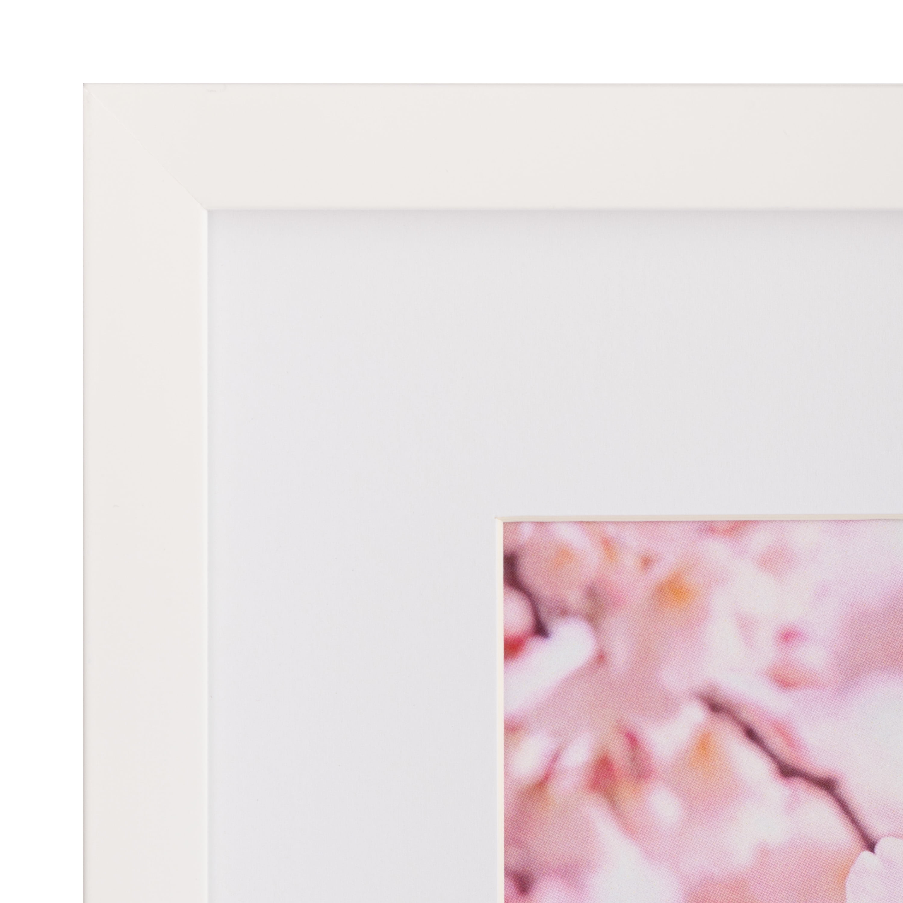 Snap 11"x14" White Wall Picture Frame - Single White Mat - Matted for 8"x10" Image - Rectangular White Poster Frame