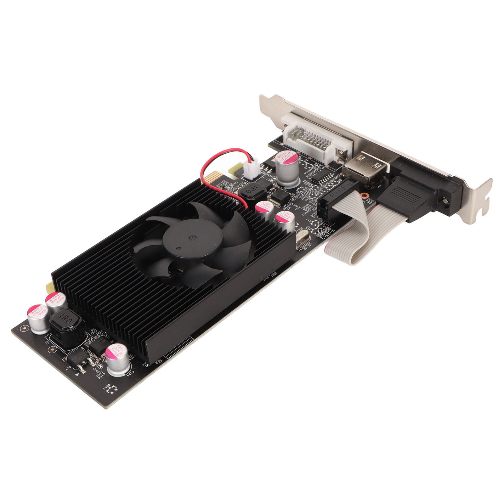 Computer Graphics Card Gaming Graphics Card, Support DVI VGA GT210 1G DDR2 64bit Graphics Card with Cooling Fan for Office