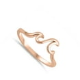 thumbnail image 4 of CHOOSE YOUR COLOR Rose Gold-Tone Knuckle Fashionable Ring 925 Sterling Silver Wave Band Female Size 5, 4 of 4