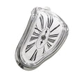 thumbnail image 3 of Melting Clock Retro Decorative Electroplated Metal Paint Desk Table Clock, Sturdy Movement, Housewarming Present for Relatives, Best for Office, Plastic, 3 of 8