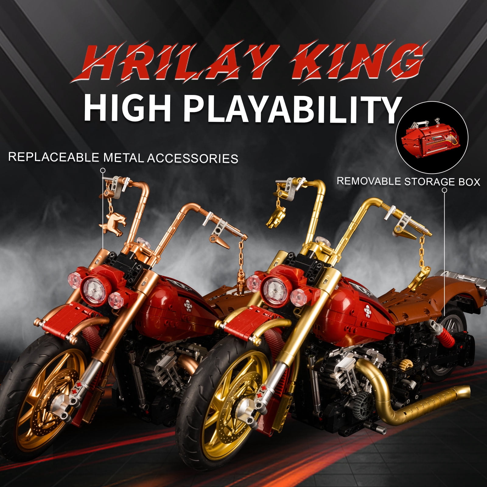 QOQ Motorcycle Building Block Toy Racing Roadster,1:5 Model Collectible Kits Motorcycle's Model Set and Technic for Boys & Adults (2111 Pieces)