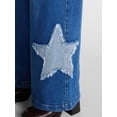 thumbnail image 5 of Madden NYC Women's Star Patch Wide Leg Jeans, 31" Inseam, Sizes 00-18, 5 of 6