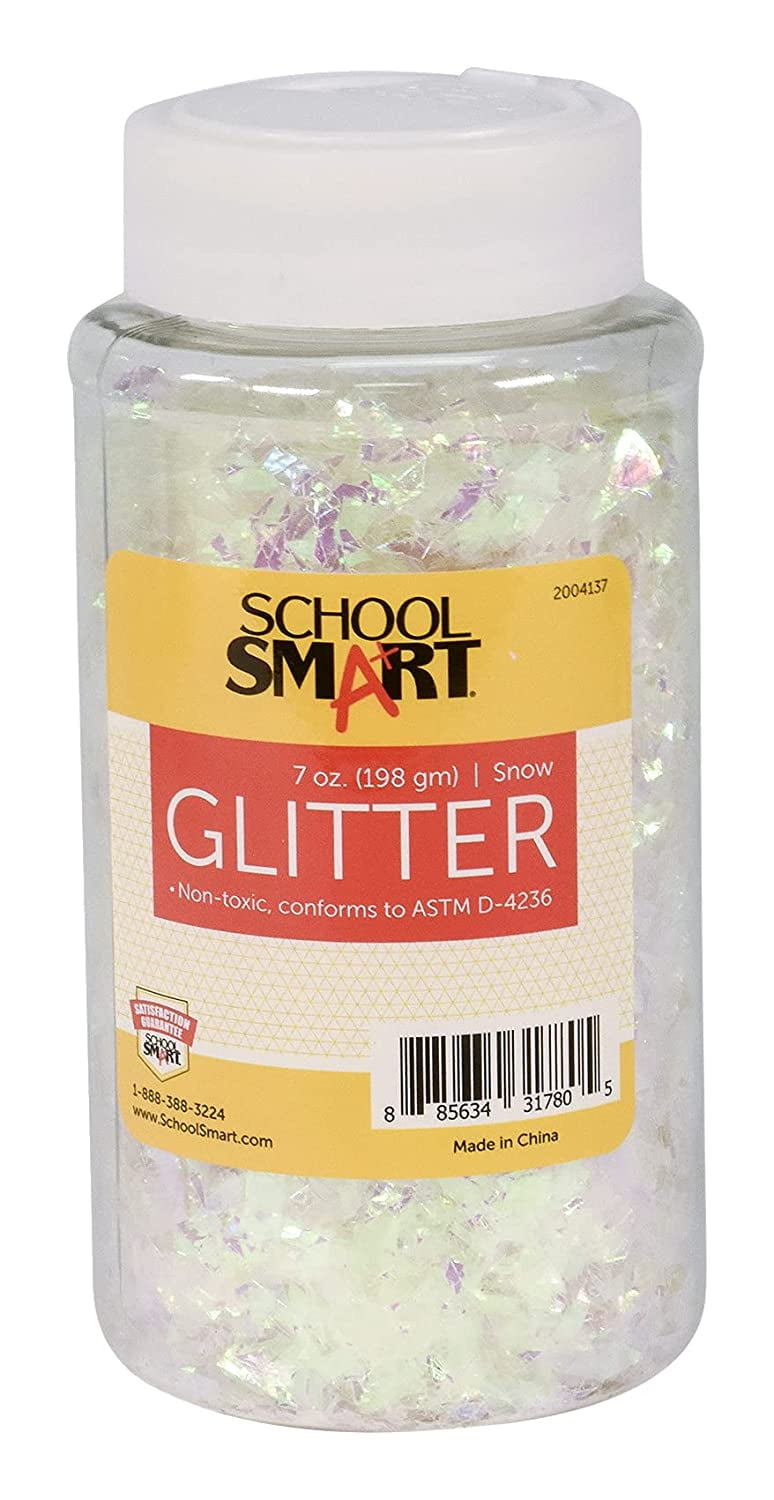 School Smart 2004137 7 oz Jar Snow Craft Glitter