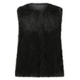 thumbnail image 5 of Htigea Women's Faux Fur Vest Coat Solid Sleeveless Cardigan Jacket Stylish Open Front Gilet Outerwear Black L, 5 of 5