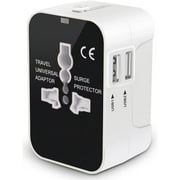 All-in-one Global Travel Adapter Wall Charger with Dual USB Charging Ports Internationally Available