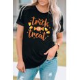 thumbnail image 3 of ABPHQTO Camiseta negra de manga corta con estampado gráfico Trick Or Treat para mujer, 3 of 5