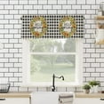 thumbnail image 4 of Valances for Windows, Hello Spring Rod Pocket Kitchen Curtains Valances 54x18inch Short Window Curtains for Kitchen/Bathroom, Small Kitchen Valances, Sunflower Floral Wreath Black White Lattice, 4 of 6