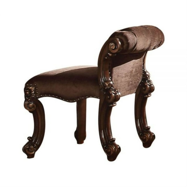 Acme Furniture 22010-VV Ergode Vanity Stool Fabric & Cherry