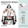 thumbnail image 5 of Football and Volleyball White Pattern Cute School Backpack Bag for School with Padded Back and Adjustable Shoulder Straps 15.25"x11.5"x5.25", 5 of 5