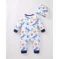 thumbnail image 4 of KIMI BEAR Preemie Baby Boy Layette Set Shower Gift Essential Clothes 4 Packs Rompers Pants Sleeper Gown with Hats Mittens Newborn Outfits Set Essentials Clothing Blue NB, 4 of 9