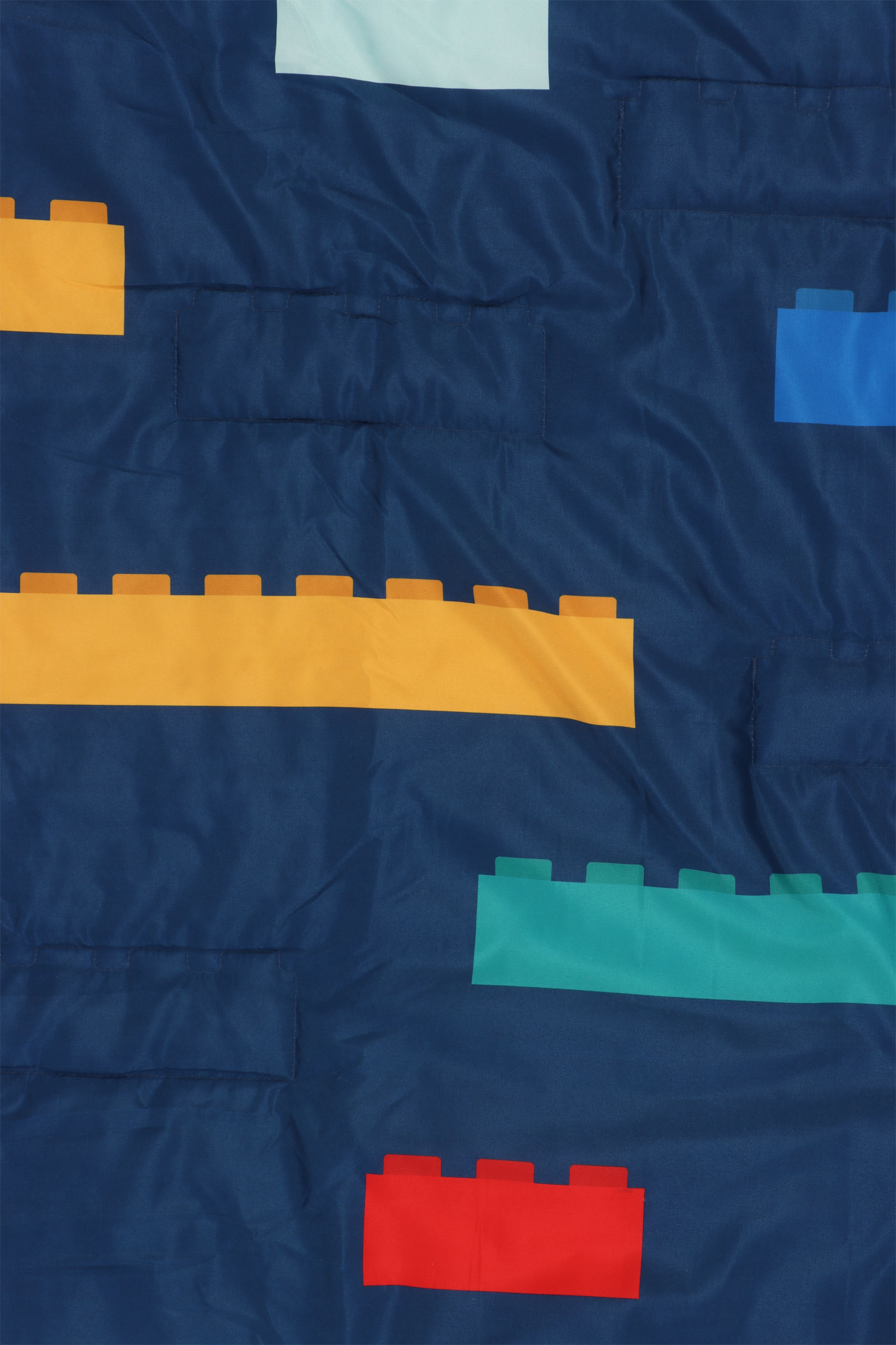 LEGO®, Brick Stripe, Navy, Kids Quilt and Sham Bedding Set, Twin/Full