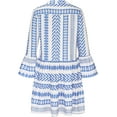 thumbnail image 3 of Robes Femmes Soirée Élégante Printemps et Décontracté Col en V Boutons Manches Trois-Quarts Imprimé, 3 of 4
