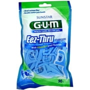GUM Eez-Thru Flossers Icy Mint 90 Each (Pack of 6)