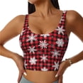 thumbnail image 2 of Lsque Snowflakes On A Buffalo Plaid Christmas Printed Women'S Sports Bra, Compression, Moisture Wicking, High-Impact Sports Bra For Women,Supportive sports bra-Large, 2 of 9