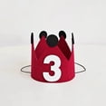 thumbnail image 6 of Red Crown First Birthday Felt Hat With Number 9 Decoration, Soft Felt Material - For Toddlers First Birthday Party, Photo Prop, Party Decor, Celebration Accessory - For 1St, 6 of 7
