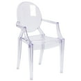 thumbnail image 1 of Chaise fantôme avec appuis-bras en cristal transparent, 1 of 9