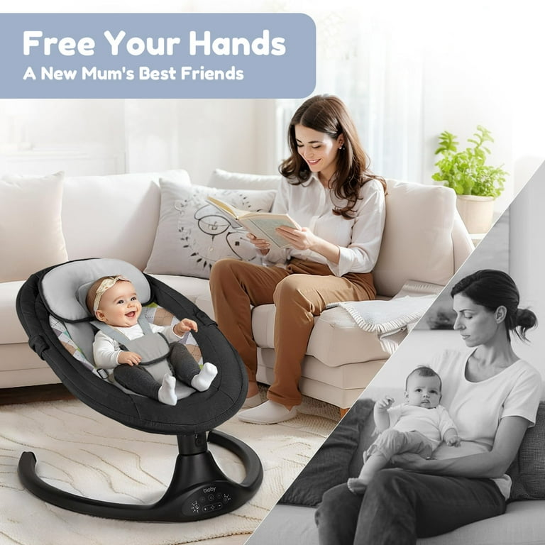 Electric Baby Swing, Bioby Infant Swing Rocker with Remote Control
