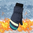 thumbnail image 5 of Lovzfmll Kids' Print Ski Gloves, Kids's Water Resistant Outdoor Gloves, Fleece Lined Winter Sports for Ages 2-5 Years, Navy, 5 of 7