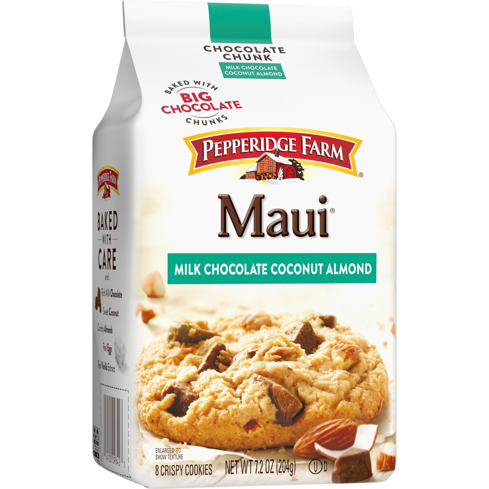 Pepperidge Farm® Maui® Crispy Milk Chocolate Coconut Almond Cookies, 7.2  oz. Bag, Chocolate & Chocolate Chip