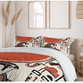 thumbnail image 5 of Ambesonne Egyptian Duvet Cover Sets, Old Language, 2-Queen, Red Cream, 5 of 6