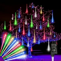 Christmas Lights Outdoor,12-inch LED Meteor Shower Icicle Lights, 10 Tubes 240 LED String Lights. Waterproof Plug, Shower Rain for Xmas Tree Yard House Decor Multi-Colored