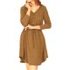 thumbnail image 1 of Txlixc Vestido casual de primavera para mujeres, botón de cuello V de color sólido Txlixc moda, 1 of 6